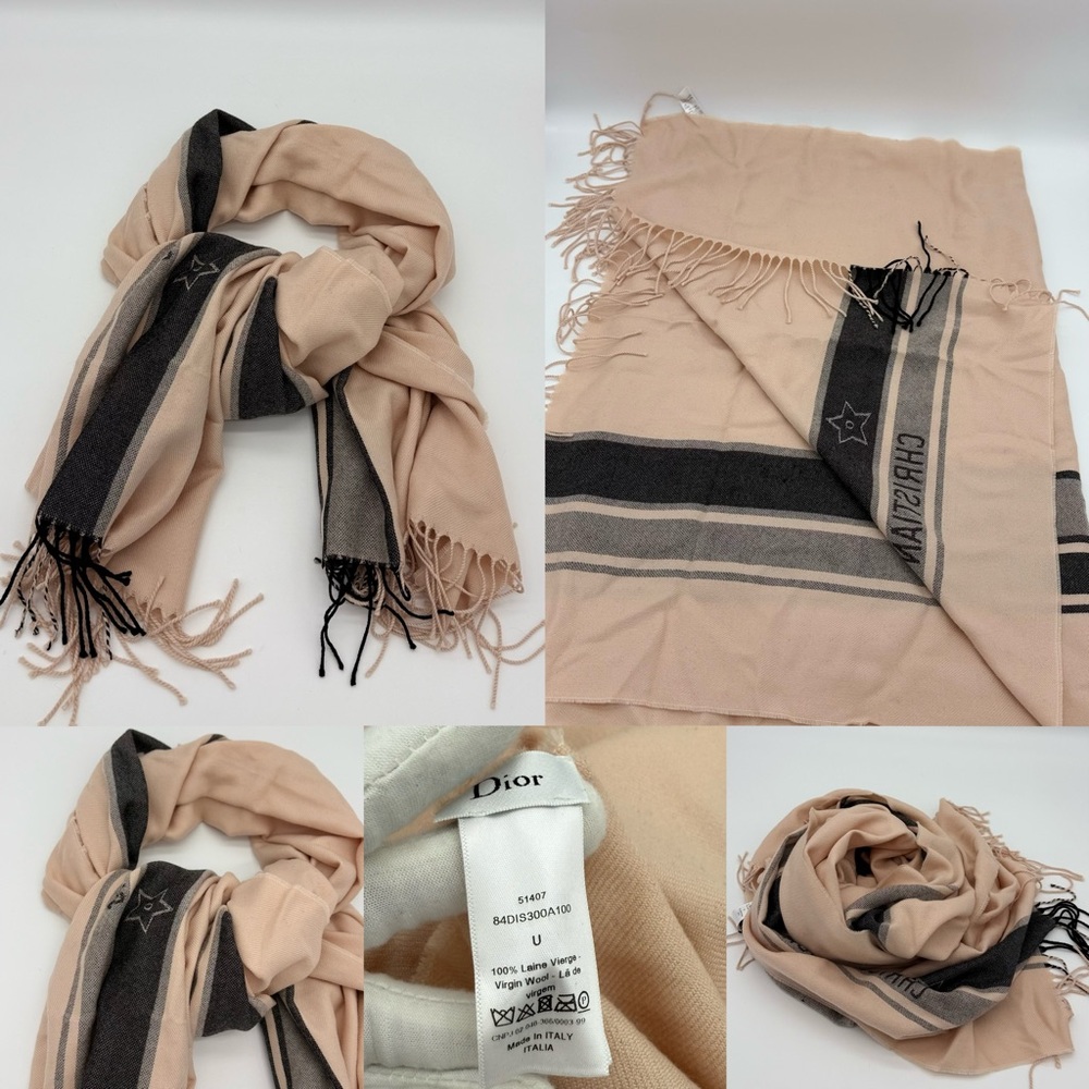 Authentic Dior winter wool scarf